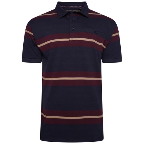 KAM Gestreiftes Rugby-Poloshirt in Marineblau